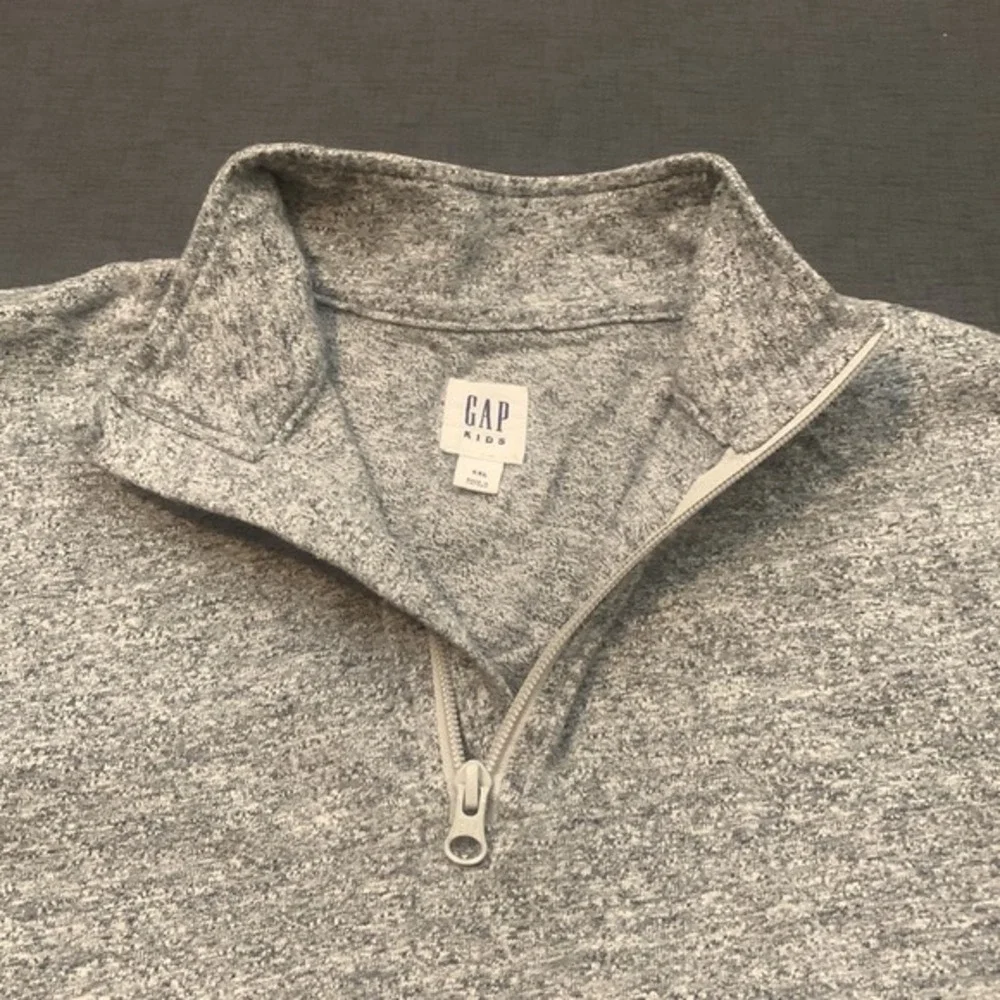 GAP Kids Gray 1/4‎ Zip Pullover Long Sleeve Sweatshirt Top Youth Boys Size XXL
